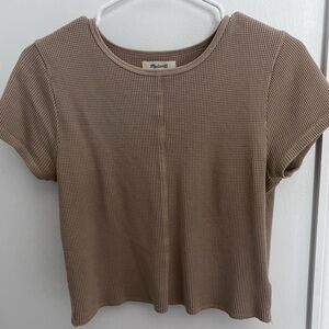 Madewell Waffle Knit Crewneck Short-Sleeve Crop Tee